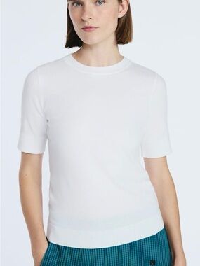 Free Assembly White Short-Sleeve Knit Tee